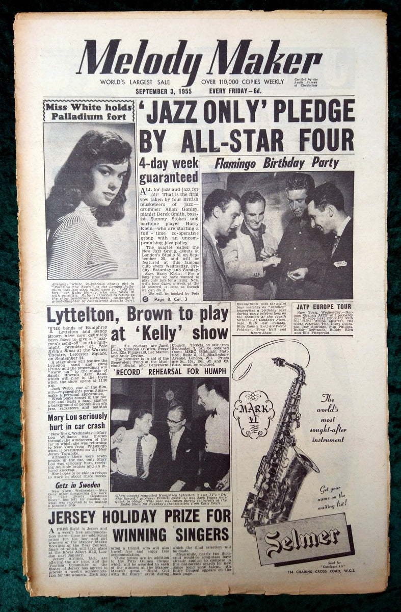 Melody Maker Magazine. Lot of 3 From 1955 (Aug 27th, Sept 3rd, 10th) . (XLM004)