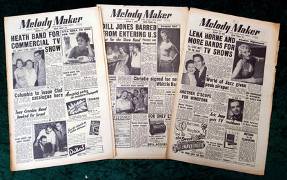 Melody Maker Magazine. Lot of 3 From 1955 (Aug 6th, 13th, 20th) . (XLM005)
