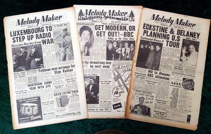 Melody Maker Magazine. Lot of 3 From 1955 (Dec 10th, 17th, 24th) . (XLM006)