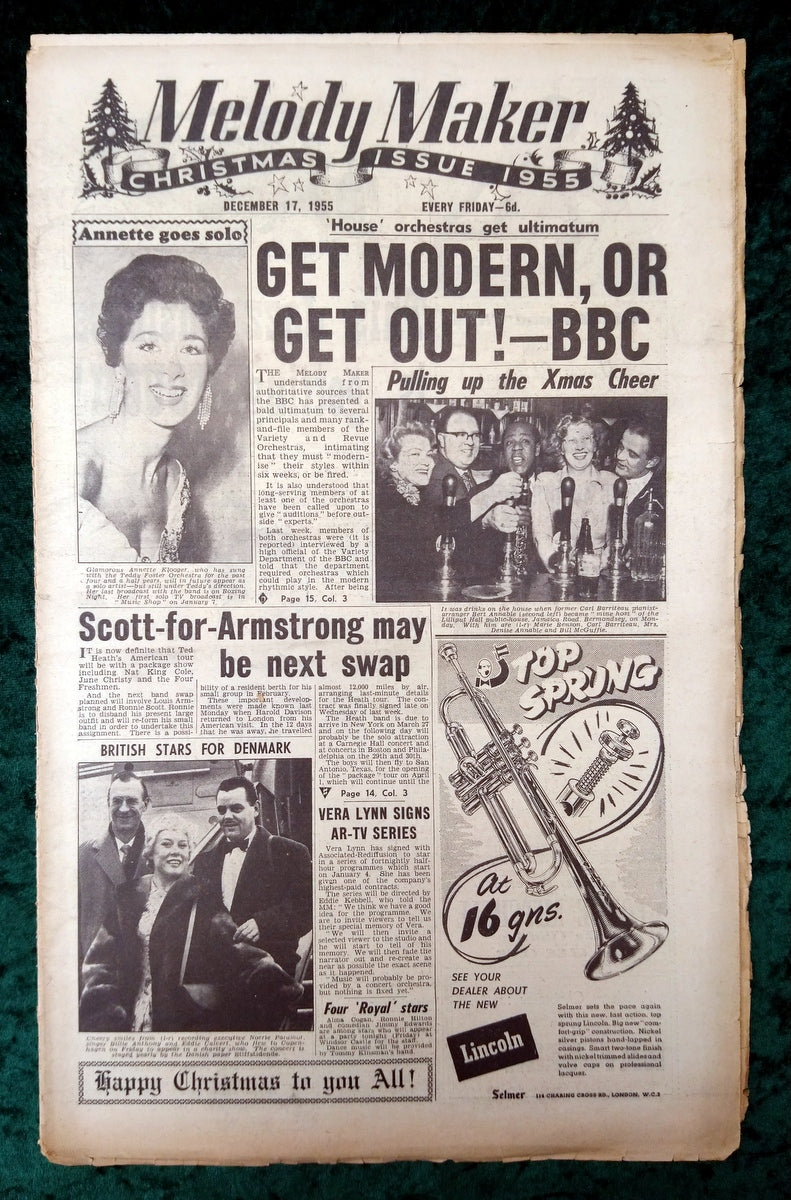 Melody Maker Magazine. Lot of 3 From 1955 (Dec 10th, 17th, 24th) . (XLM006)