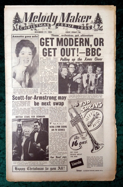 Melody Maker Magazine. Lot of 3 From 1955 (Dec 10th, 17th, 24th) . (XLM006)