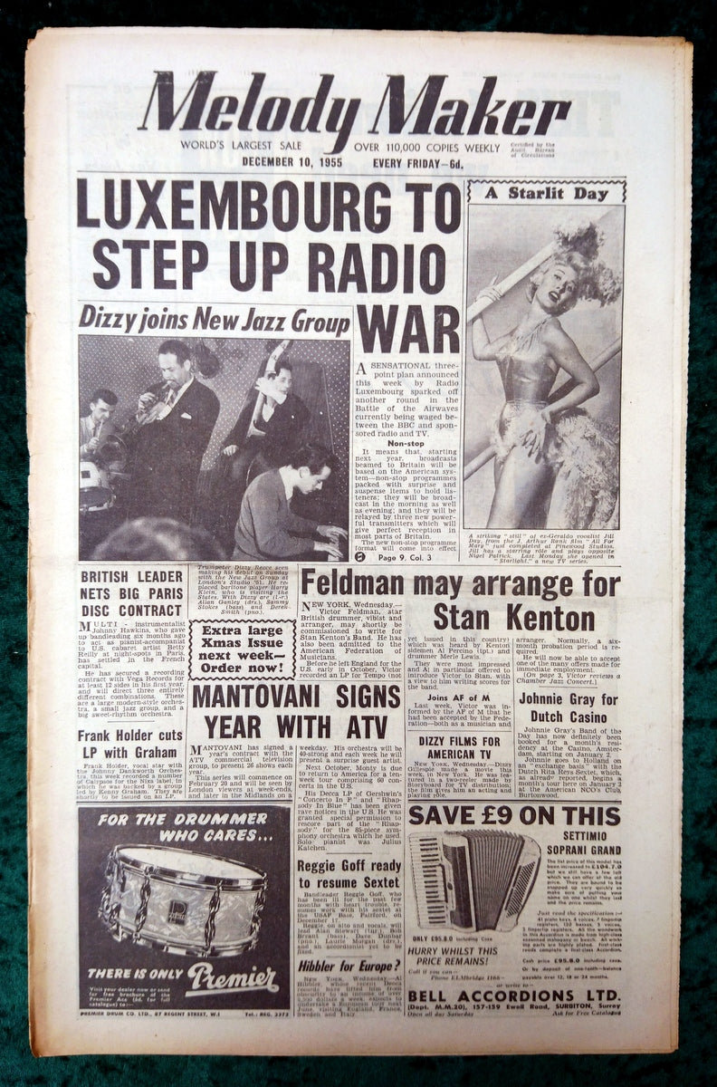 Melody Maker Magazine. Lot of 3 From 1955 (Dec 10th, 17th, 24th) . (XLM006)