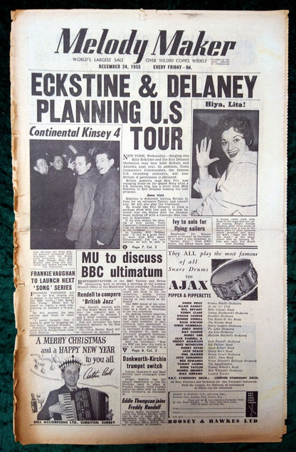Melody Maker Magazine. Lot of 3 From 1955 (Dec 10th, 17th, 24th) . (XLM006)