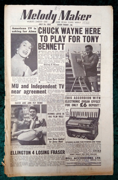 Melody Maker Magazine. Lot of 3 From July 1955 . (XLM008)
