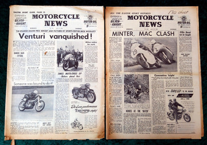 Motorcycle News Paper. Lot of 2 from 1960. (XLM016)