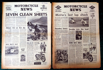 Motorcycle News Paper. Lot of 2 from 1960. (XLM015)