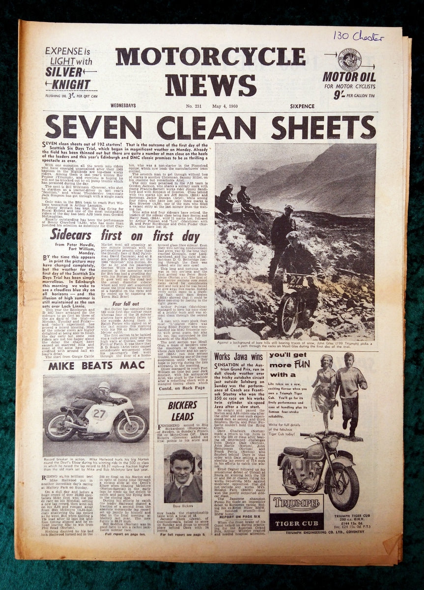 Motorcycle News Paper. Lot of 2 from 1960. (XLM015)