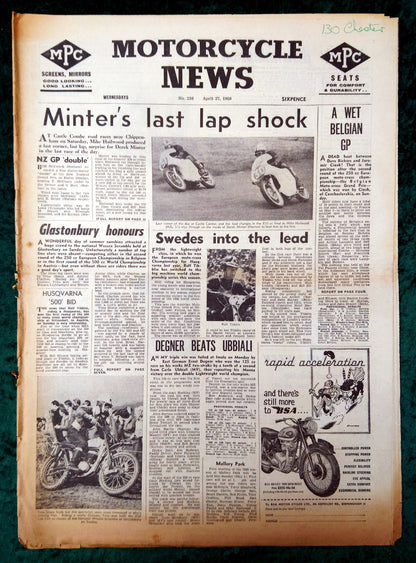 Motorcycle News Paper. Lot of 2 from 1960. (XLM015)