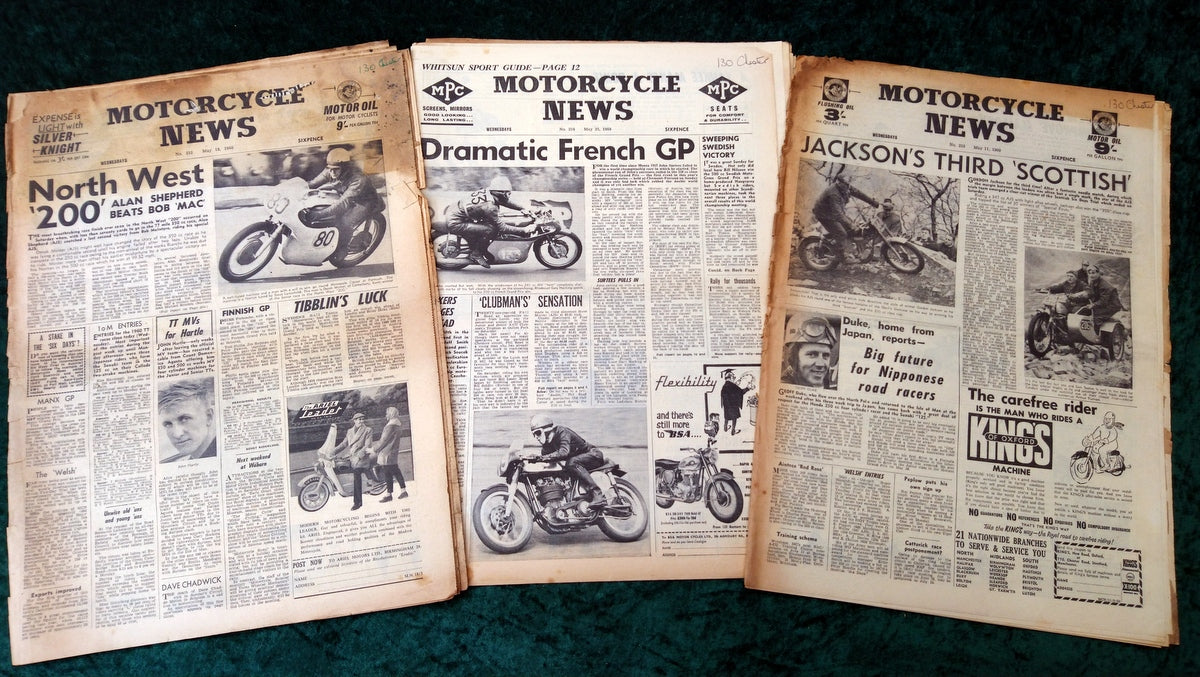 Motorcycle News Paper. Lot of 3 from 1960. (XLM014)