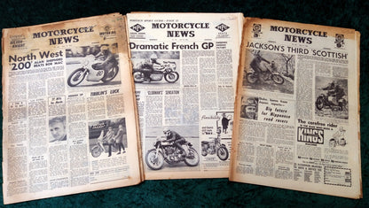 Motorcycle News Paper. Lot of 3 from 1960. (XLM014)