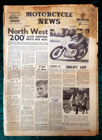 Motorcycle News Paper. Lot of 3 from 1960. (XLM014)