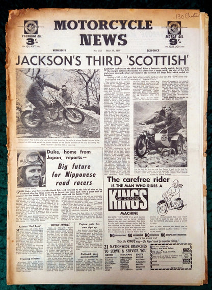 Motorcycle News Paper. Lot of 3 from 1960. (XLM014)