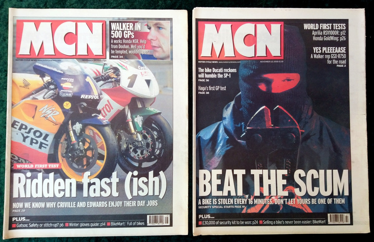 Motor Cycle News Paper. MCN Lot of 6 from 2000. (XLM019)
