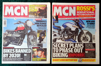 Motor Cycle News Paper. MCN Lot of 5 from 2004/05. (XLM020)