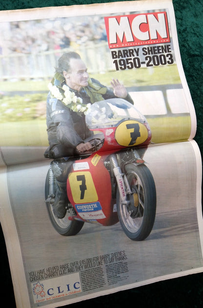 Motor Cycle News Paper. MCN  March 10th 2004. Barry Sheene Tribute One Year On (XLM022)