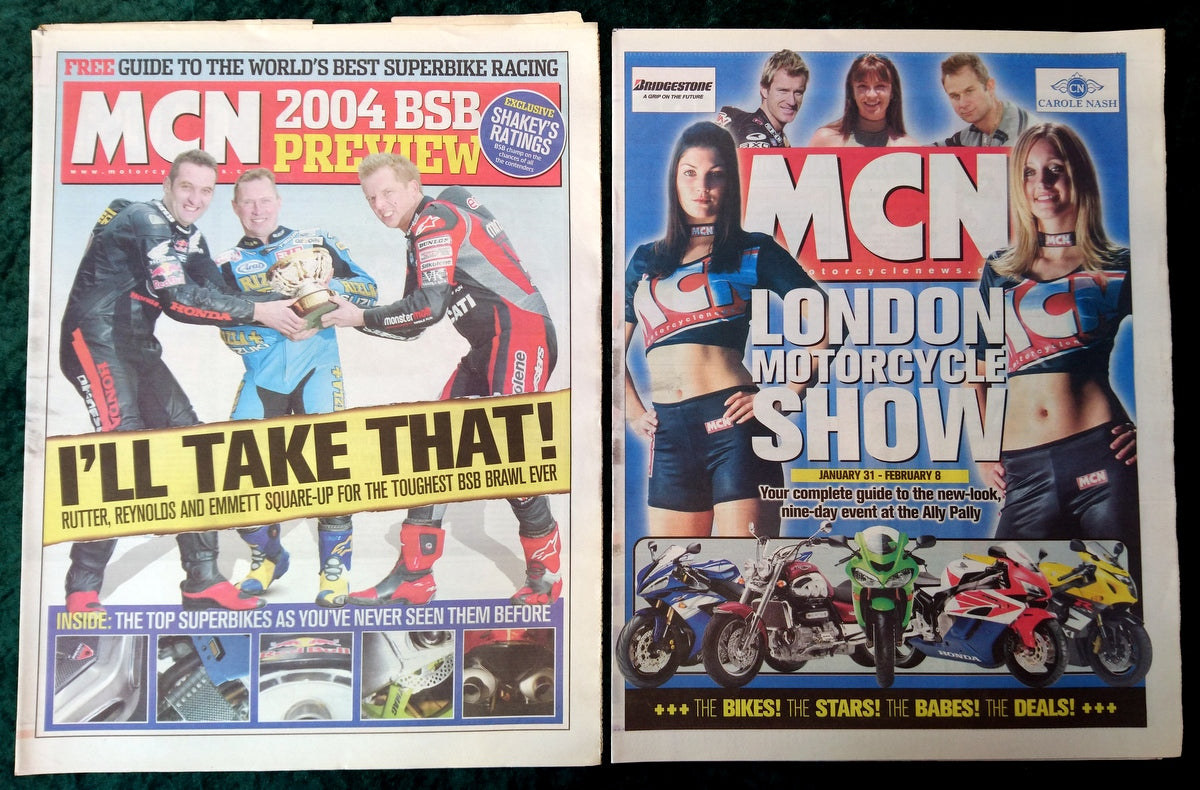 Motor Cycle News Paper. MCN Lot of 3 + 7 Special Supplements from 2000/04. (XLM021)