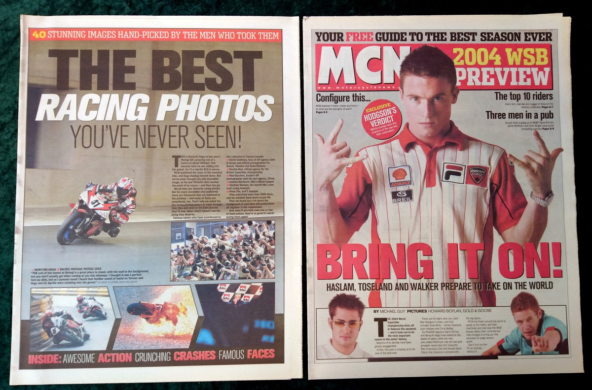 Motor Cycle News Paper. MCN Lot of 3 + 7 Special Supplements from 2000/04. (XLM021)