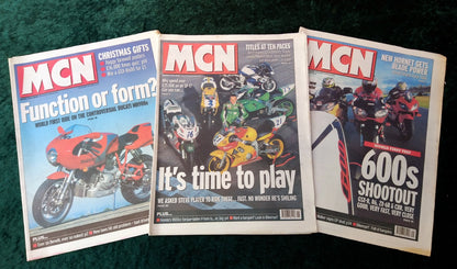 Motor Cycle News Paper. MCN Lot of 3 + 7 Special Supplements from 2000/04. (XLM021)