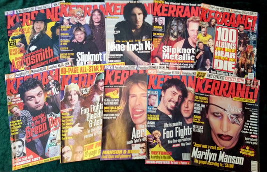 Kerrang! Rock and Metal Magazine. Collection of 10 from 1997-2000. (MC133)