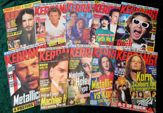 Kerrang! Rock and Metal Magazine. Collection of 10 from 1997. (MC134)