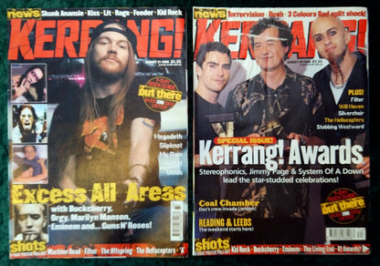 Kerrang! Rock and Metal Magazine. Collection of 10 from 1999. (MC135)