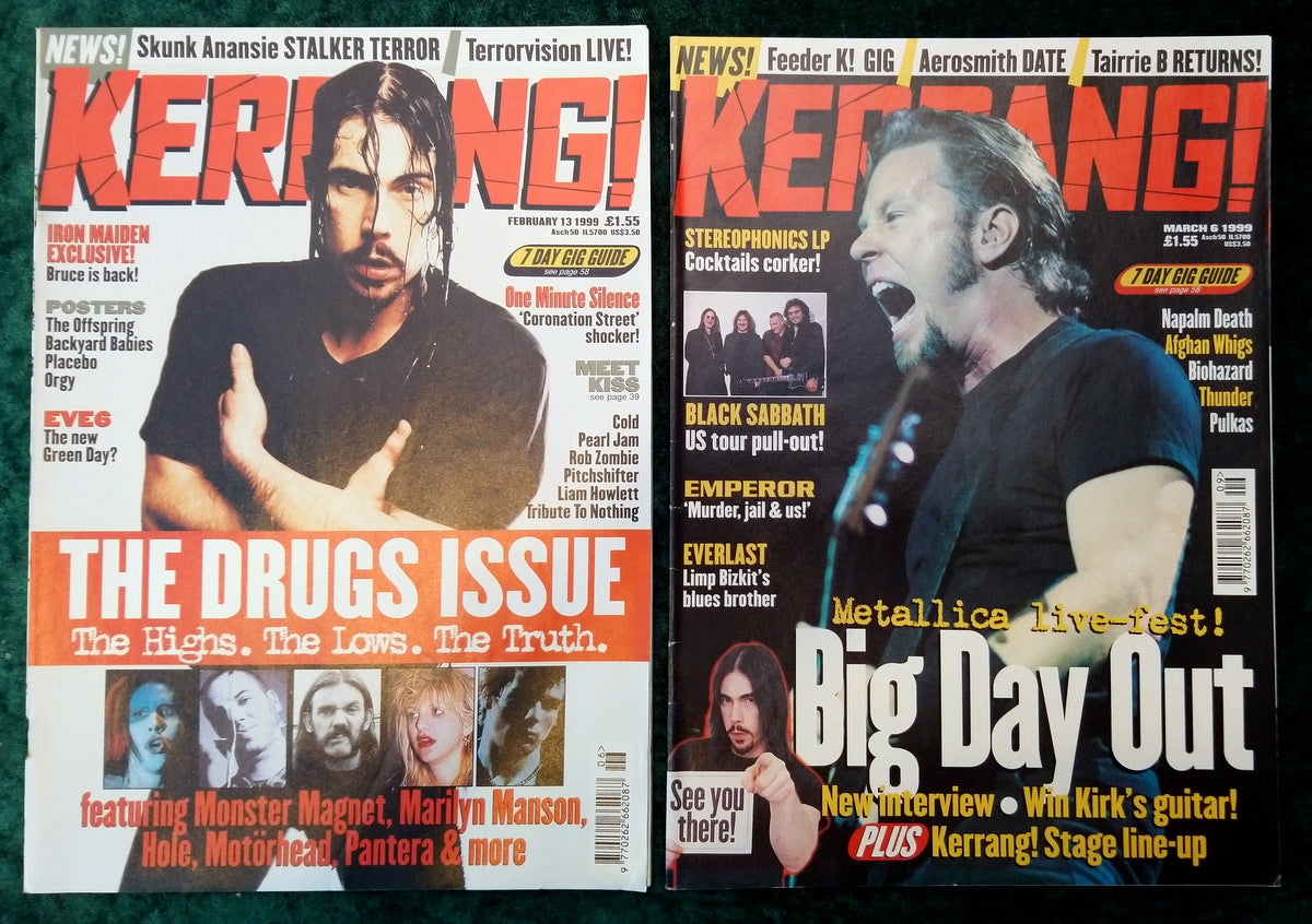 Kerrang! Rock and Metal Magazine. Collection of 10 from 1999. (MC135)