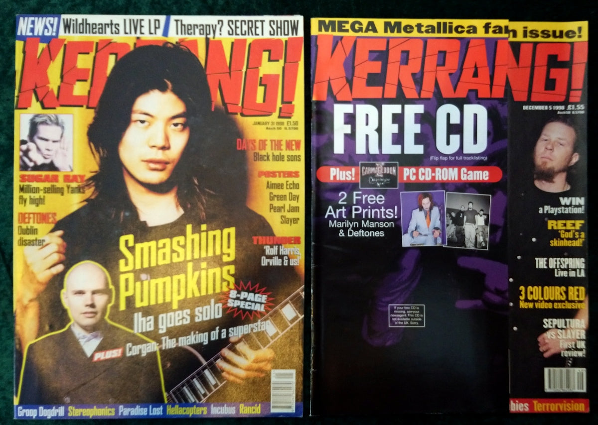 Kerrang! Rock and Metal Magazine. Collection of 10 from 1998. (MC136)