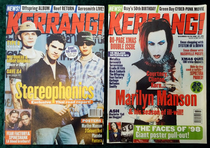 Kerrang! Rock and Metal Magazine. Collection of 10 from 1998. (MC136)