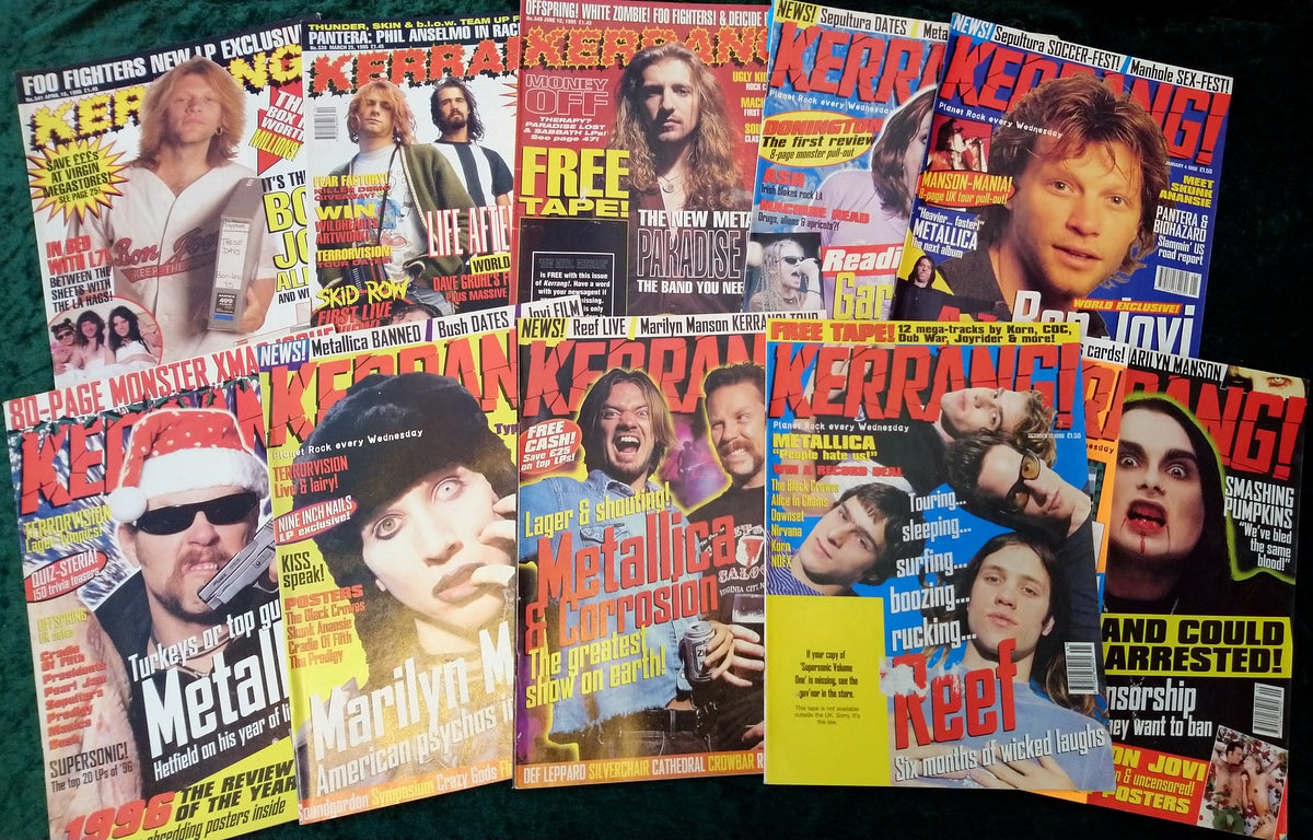 Kerrang! Rock and Metal Magazine. Collection of 10 from 1996. (MC137)
