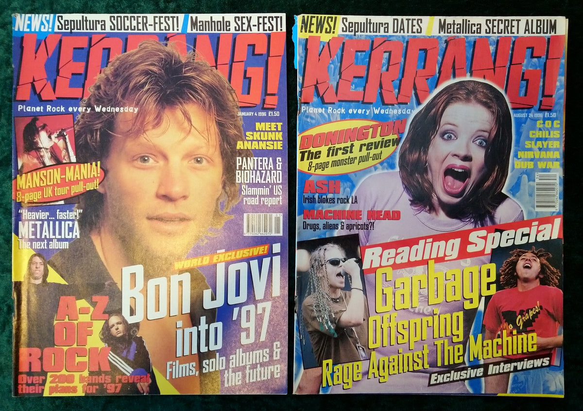 Kerrang! Rock and Metal Magazine. Collection of 10 from 1996. (MC137)