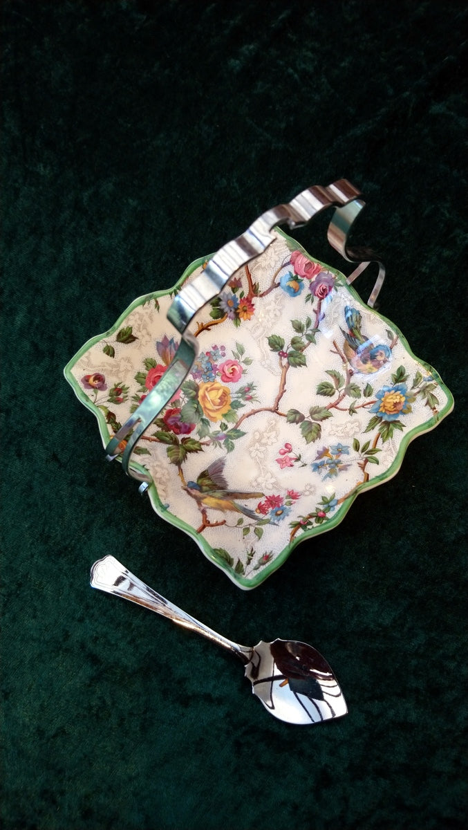 Midwinter Sugar Bowl/Plate with Spoon, Staffordshire. (ref Nos183)