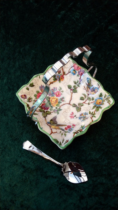 Midwinter Sugar Bowl/Plate with Spoon, Staffordshire. (ref Nos183)