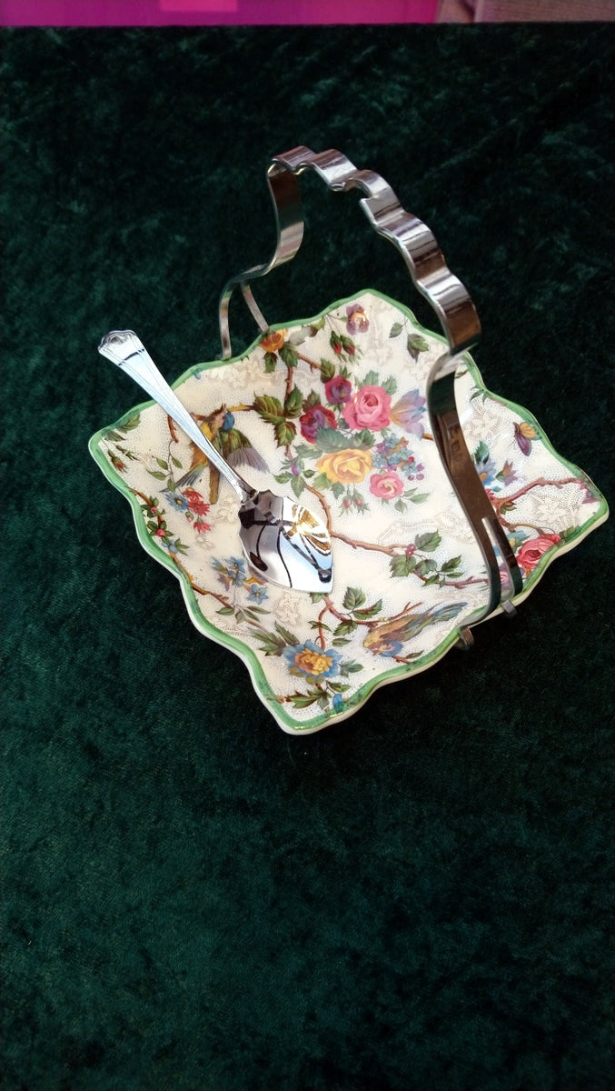Midwinter Sugar Bowl/Plate with Spoon, Staffordshire. (ref Nos183)
