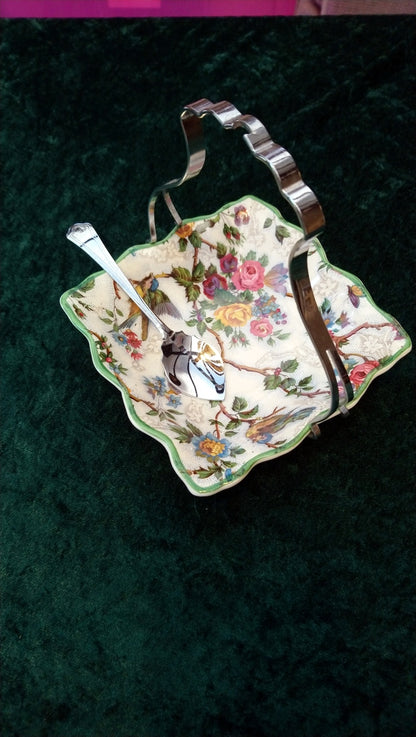 Midwinter Sugar Bowl/Plate with Spoon, Staffordshire. (ref Nos183)