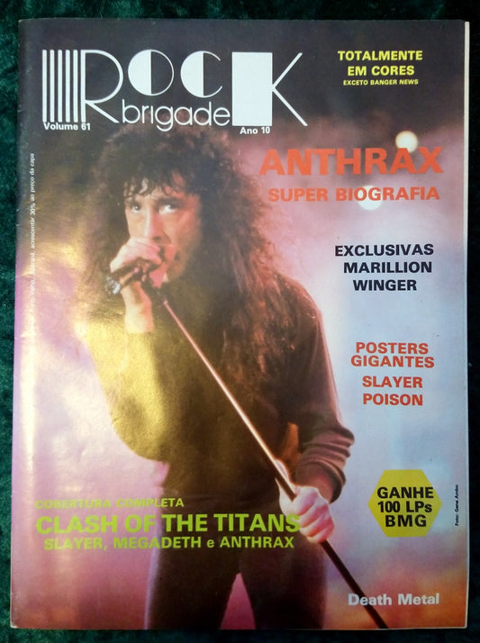 Rock Brigade, Vol.61 No.10 Brazil Magazine. Anthrax Cover. (M375)