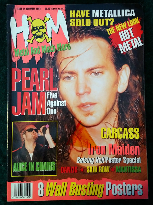 Hot Metal Magazine. 1993. Pearl Jam Cover. (M378)