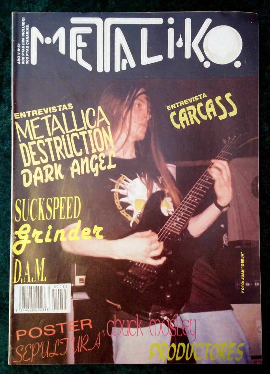 Metaliko. Spanish Metal Magazine  1990. Carcass Cover. (M379)