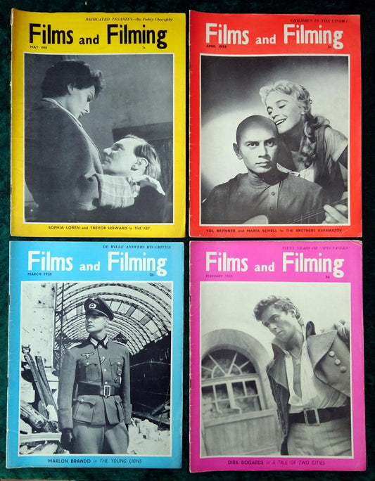 Films and Filming Magazine. Lot of 4 From 1958. (M394)