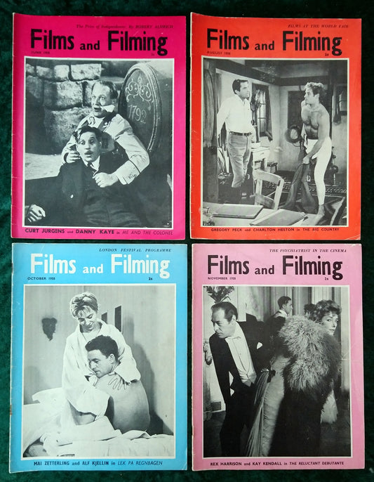 Films and Filming Magazine. Lot of 4 From 1958. (M395)