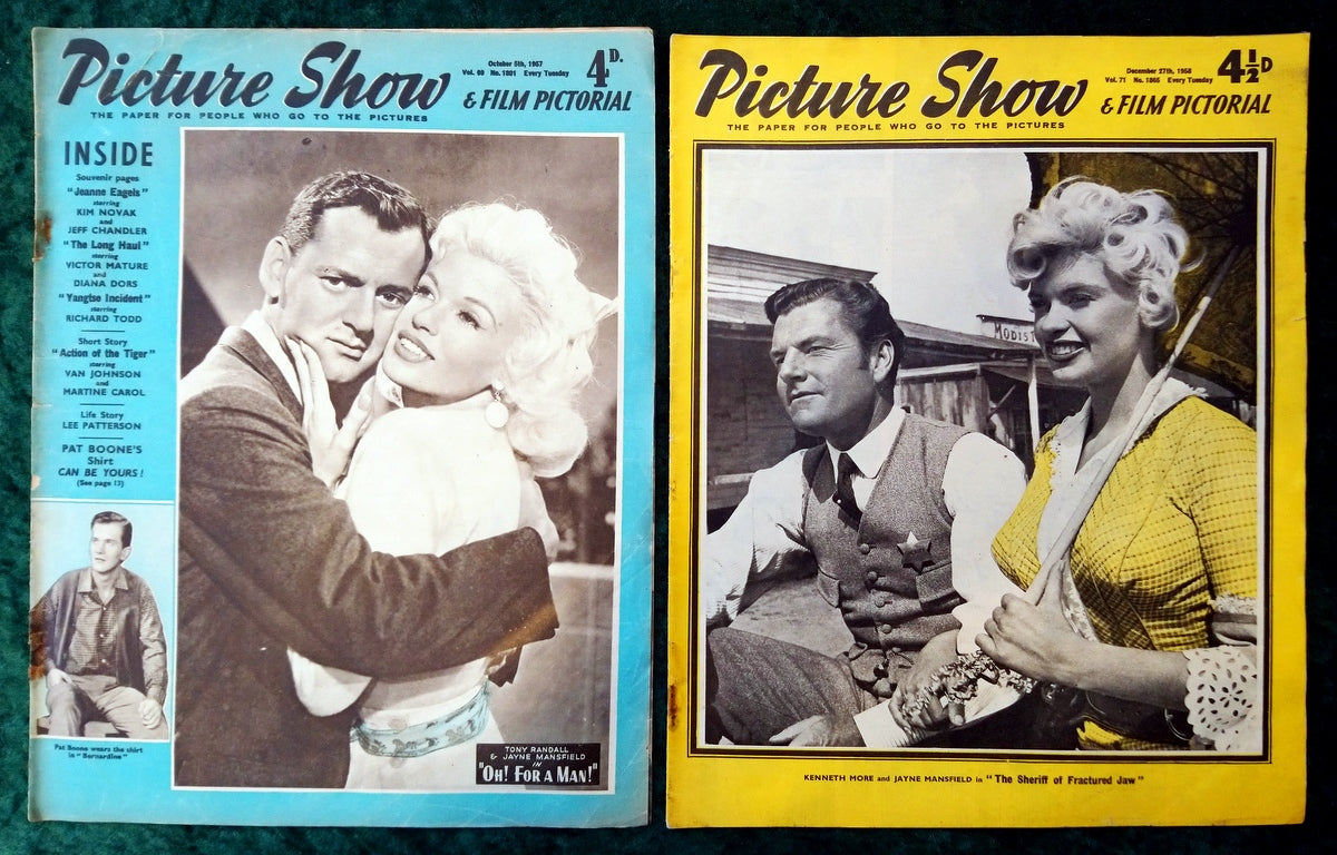 Picture Show Magazine. Lot of 2 From 1957/58. Jane Mansfield Covers. (LM076)