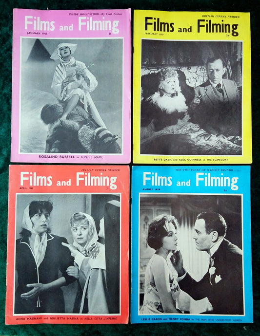 Films and Filming Magazine. Lot of 4 From 1959. (M396)