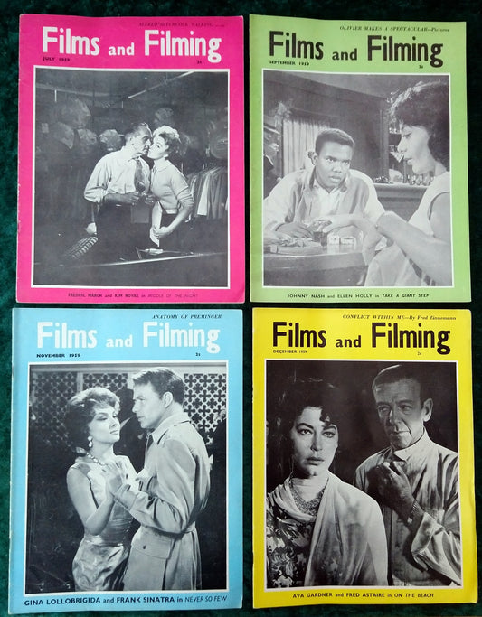 Films and Filming Magazine. Lot of 4 From 1959. (M397)