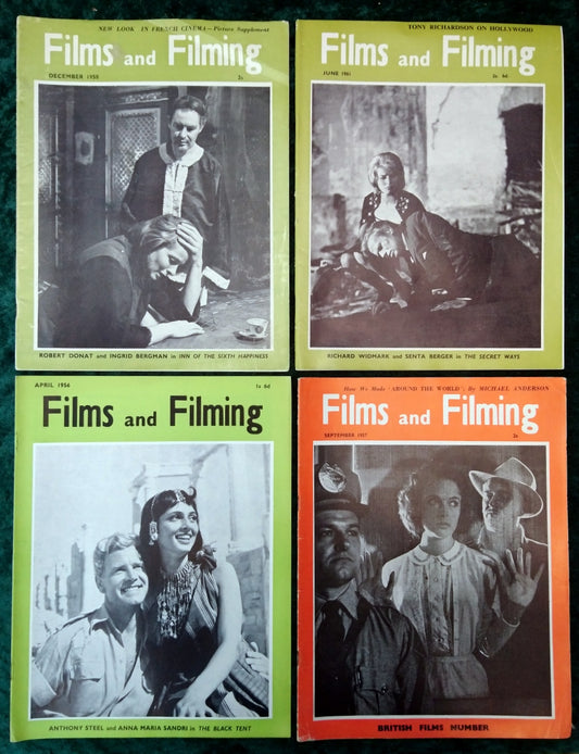 Films and Filming Magazine. Lot of 4 From 1950s/60s. (M400)
