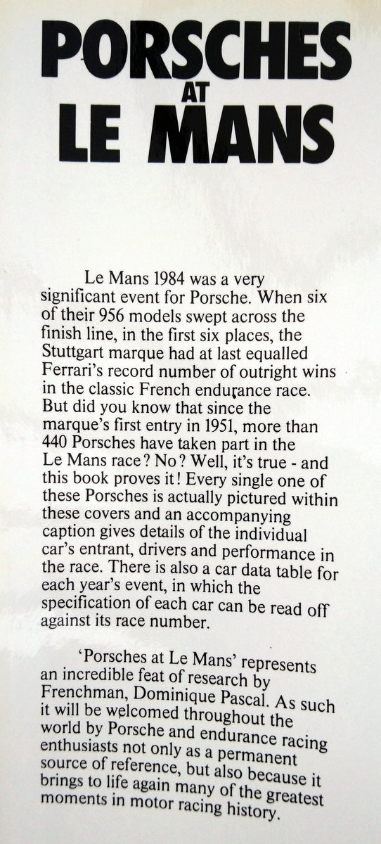 Porsches at Le Mans, Dominique Pascal. 1984 (ref b232)