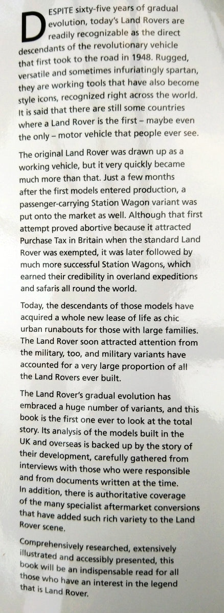 Land Rover 65 Years of the 4 x 4 Workhorse by James Taylor. (ref b242)