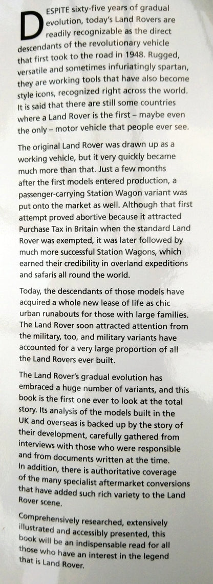 Land Rover 65 Years of the 4 x 4 Workhorse by James Taylor. (ref b242)