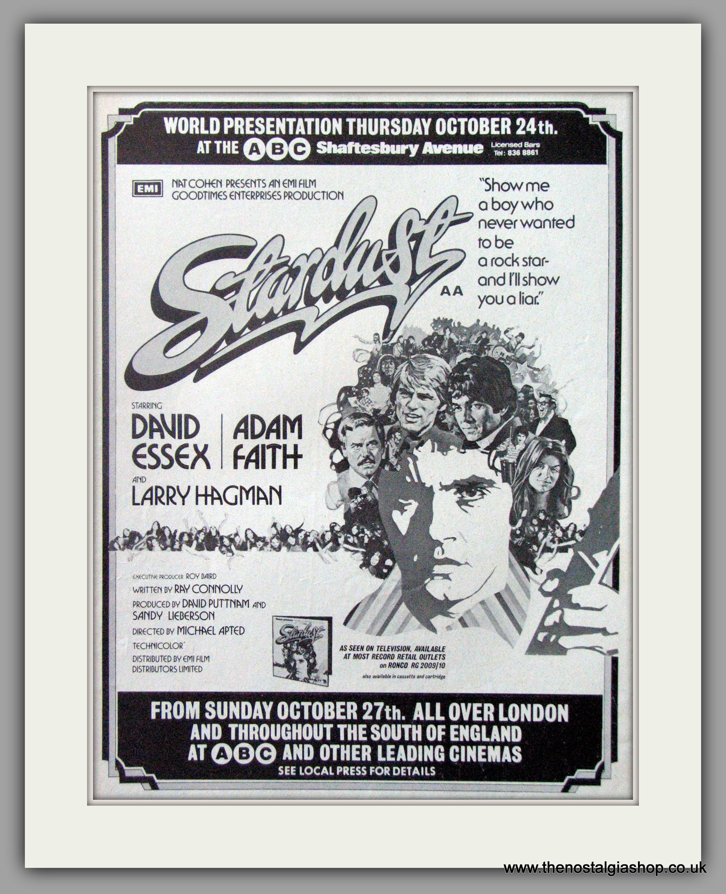 Stardust. Large Original Advert 1974 (ref AD15743) – The Nostalgia Shop