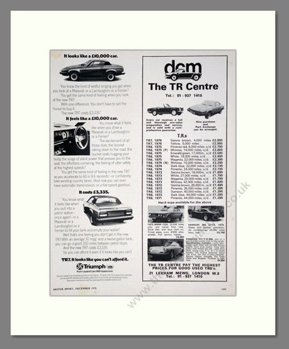Triumph - TR7 Double Advert. Vintage Advert 1976 (ref AD61233)
