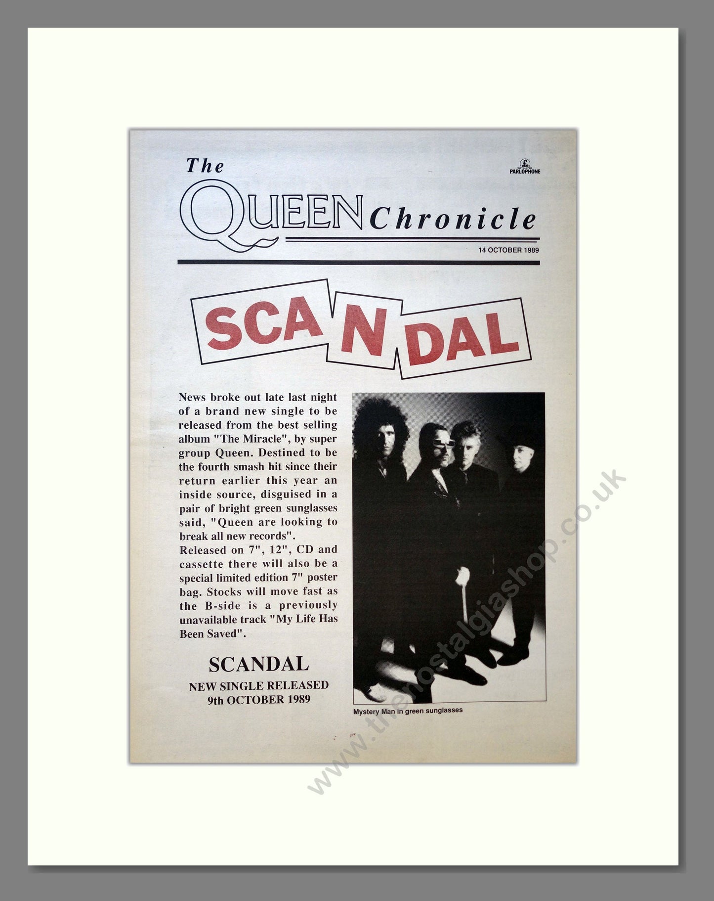 Queen - Scandal. Vintage Advert 1989 (ref AD18098)