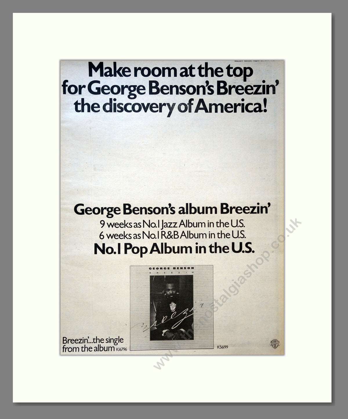 Breezin George Benson - Breezin. Vintage Advert 1976 (ref AD18104) – The ...